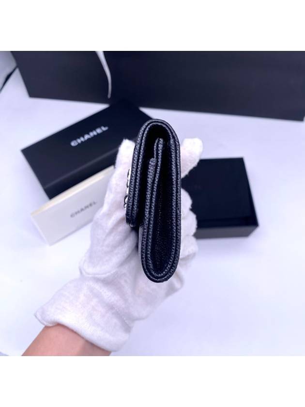 Caviar Flap Card Wallet Black - CHANEL - BALAAN 9