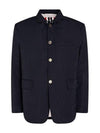 Center Back Striped Down Padded Jacket Navy - THOM BROWNE - BALAAN 2