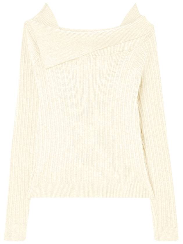 Off shoulder slim ribbed knit Ivory - THE GREEN LAB - BALAAN 10