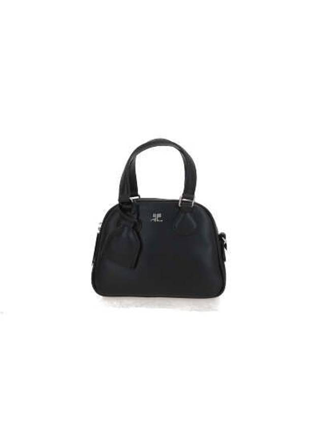 Logo Mini Leather Bowling Tote Bag Black - COURREGES - BALAAN 2