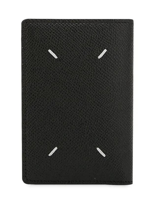 Stitched Bi-Fold Leather Card Wallet Black - MAISON MARGIELA - BALAAN 2