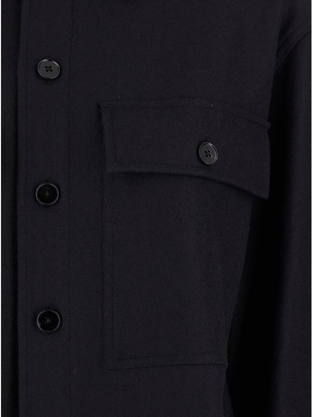 Black Shirt With Buttons In Wool Woman - JIL SANDER - BALAAN 3