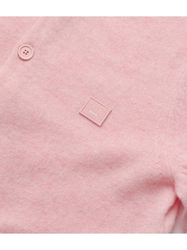 Face Patch Crop Cardigan Pink - ACNE STUDIOS - BALAAN 5