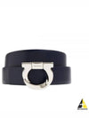 Gancini Reversible Leather Belt Blue - SALVATORE FERRAGAMO - BALAAN 2