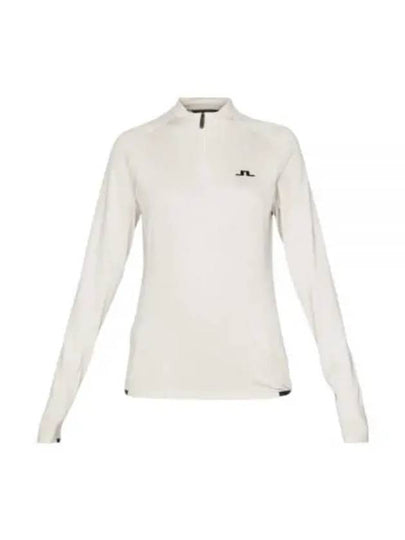 Steffi Mid Layer Quarter Zipper Long Sleeve T-Shirt Moonbeam Melange - J.LINDEBERG - BALAAN 2