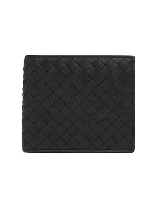 Intrecciato Coin Pocket Half Wallet Black - BOTTEGA VENETA - BALAAN 2