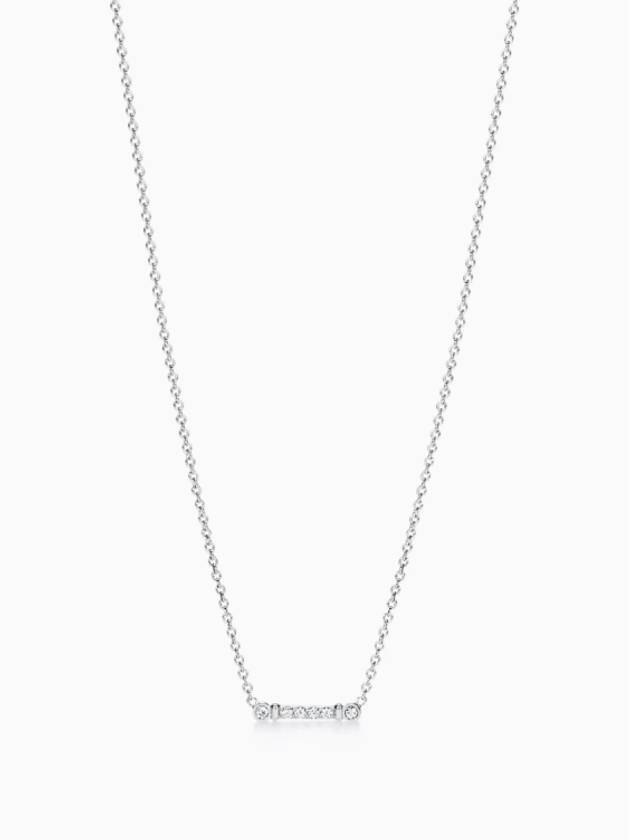 Stem Pendant Platinum Diamond Necklace Silver - TIFFANY & CO. - BALAAN 2