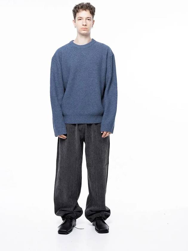 Men s M243TP05BL Hachi Oversized Round Knit Blue - CHANCE'S NOI - BALAAN 5