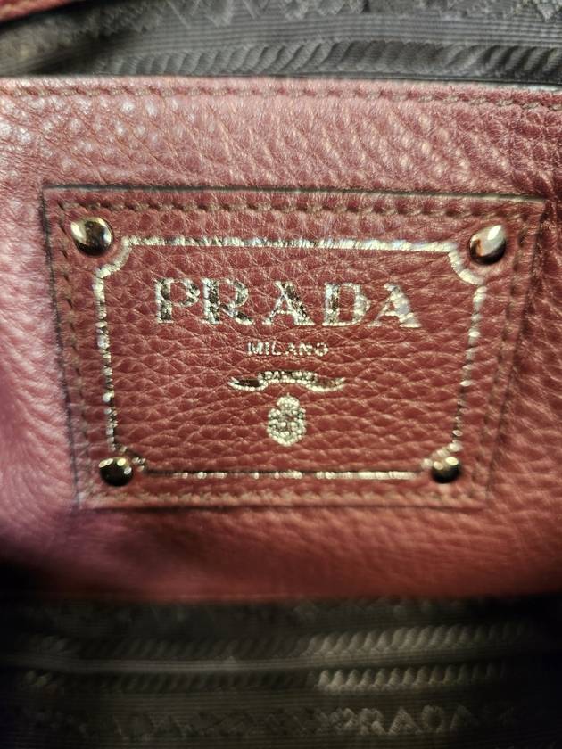 Women s Vitello Dino Motor Bag Burgundy BL0805 Condition A - PRADA - BALAAN 9