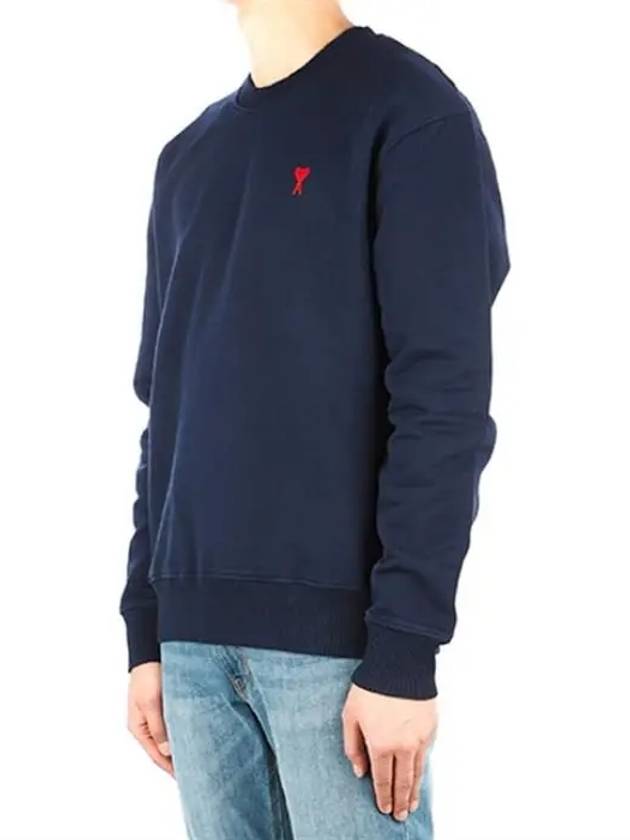 Small Heart Logo Sweatshirt Navy - AMI - BALAAN 4