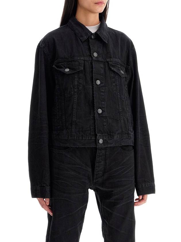 Back Logo Denim Jacket Black - BALENCIAGA - BALAAN 3