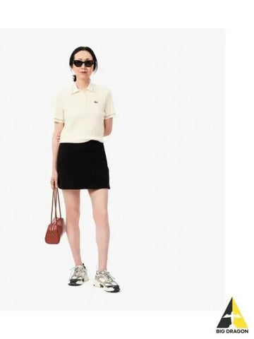 Women s Wool Miniskirt Black - LACOSTE - BALAAN 1