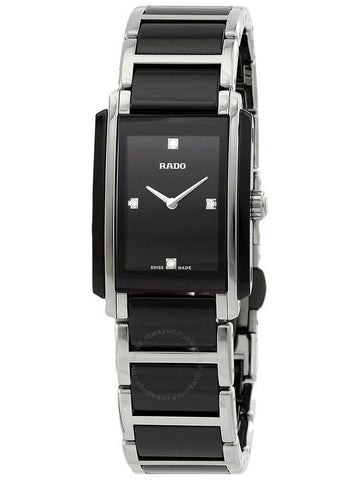 Rado Integral Quartz Black Dial Black Ceramic Ladies Watch R20613712 - RADO - BALAAN 1