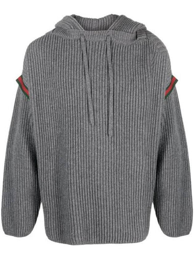 Wool Cashmere Hoodie Grey - GUCCI - BALAAN 1