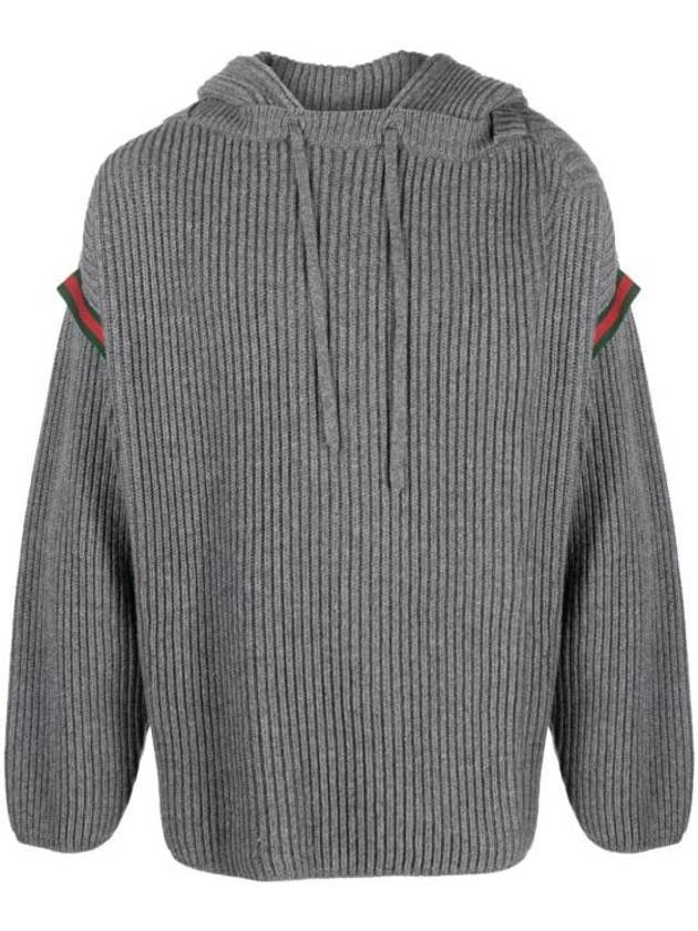 Wool Cashmere Hoodie Grey - GUCCI - BALAAN 1