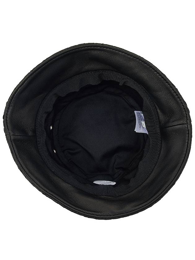 Intrecciato Leather Bucket Hat Black - BOTTEGA VENETA - BALAAN 6