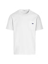 Navy Fox Patch Classic Pocket Short Sleeve T-Shirt White - MAISON KITSUNE - BALAAN 1