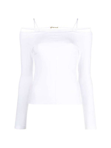 Women's Sierra Signature Long Sleeve T-Shirt White - JACQUEMUS - BALAAN 1