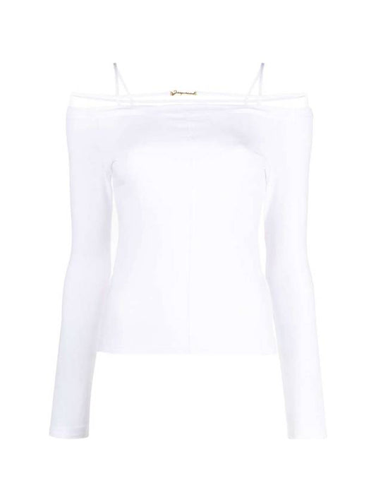 Women's Sierra Signature Long Sleeve T-Shirt White - JACQUEMUS - BALAAN 1