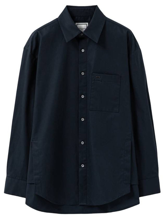 Back logo cotton long sleeve shirt navy - WOOYOUNGMI - BALAAN 1