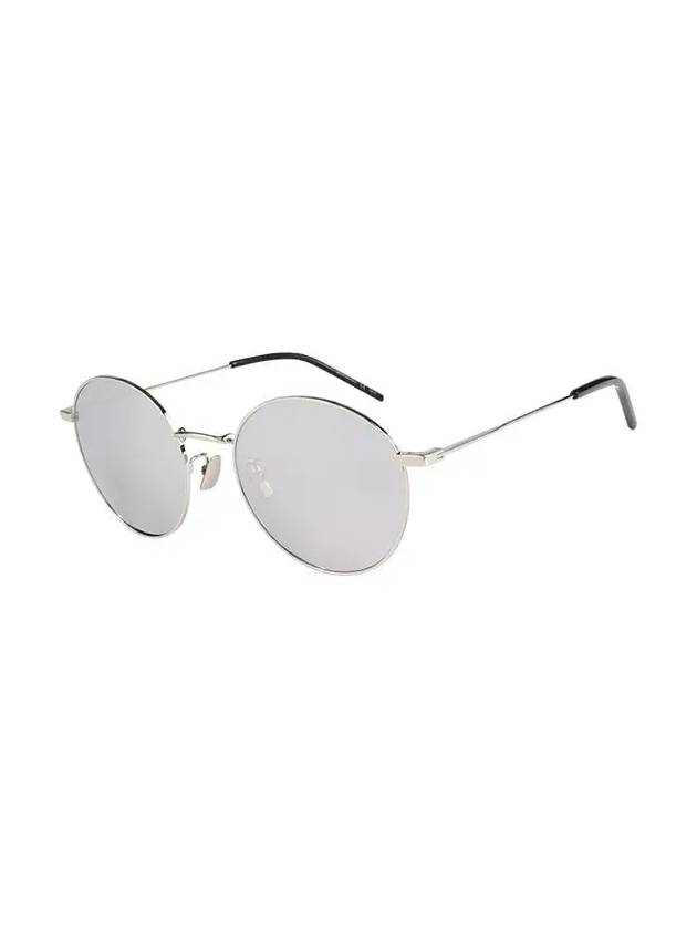 Round Metal Sunglasses Silver - SAINT LAURENT - BALAAN 4