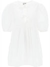 String Cotton Poplin Short Dress Bright White - GANNI - BALAAN 2