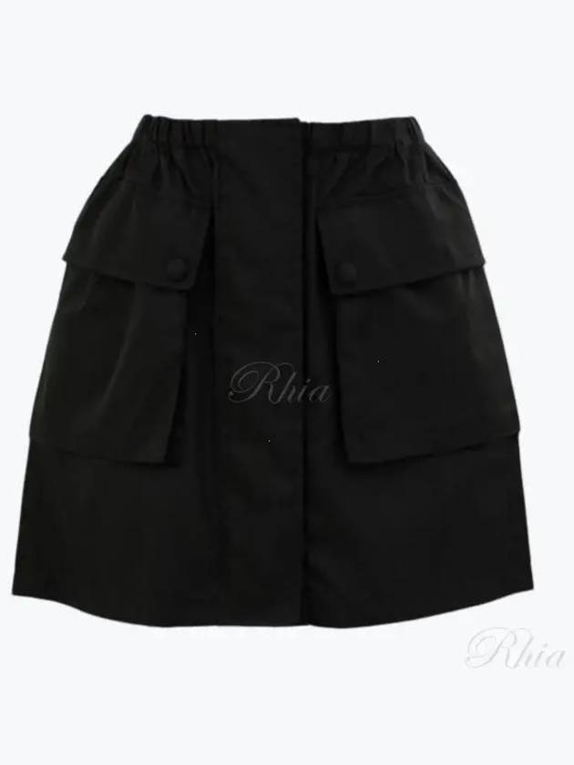 Re-Nylon Mini A-Line Skirt Black - PRADA - BALAAN 2