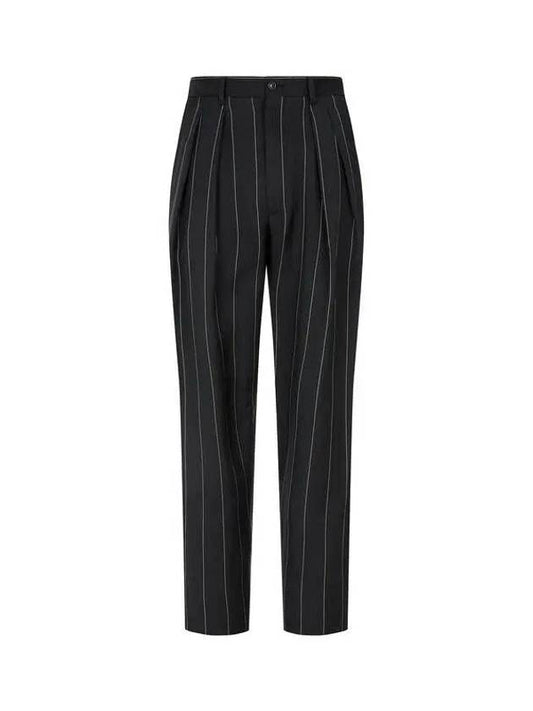 Men s Two Tuck Striped Pattern Pants Black - GIORGIO ARMANI - BALAAN 1