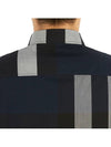 Men's Checked Stretch Cotton Poplin Long Sleeve Shirt Navy - BURBERRY - BALAAN 10