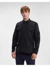 Military Twill Emerald Pocket Long Sleeve Shirt Black - CP COMPANY - BALAAN 3