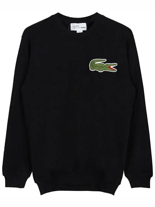 X Lacoste Logo Sweatshirt FLT005W23 BLACK - COMME DES GARCONS - BALAAN 1