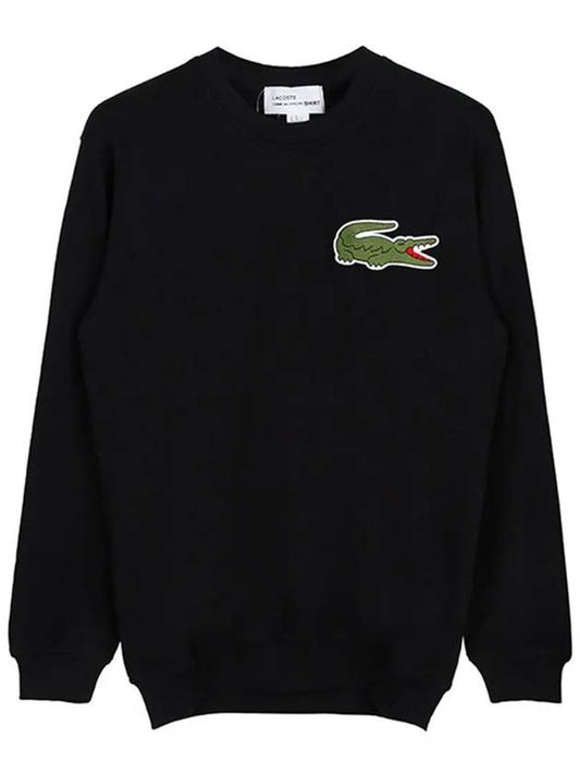 X Lacoste Logo Sweatshirt FLT005W23 BLACK - COMME DES GARCONS - BALAAN 1