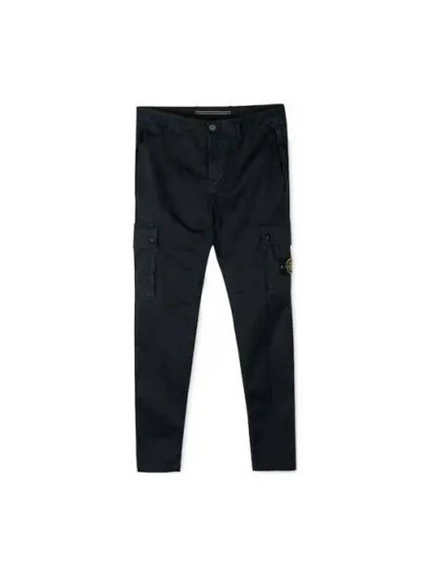 Wappen Patch Slim Fit Straight Pants Blue - STONE ISLAND - BALAAN 2