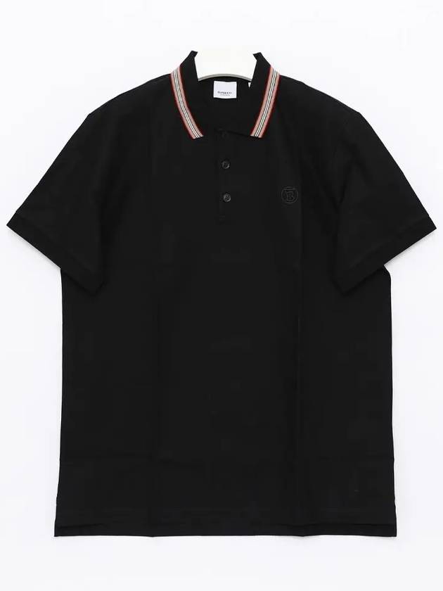 Striped Cotton Polo Shirt Black - BURBERRY - BALAAN 4