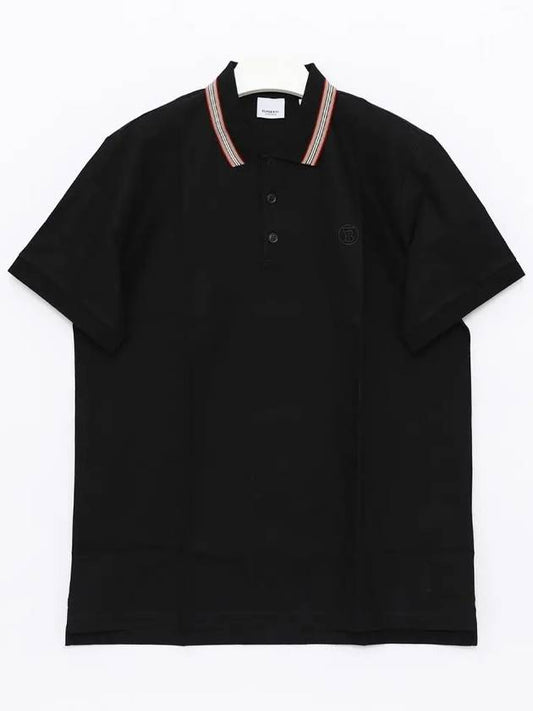 Striped Cotton Polo Shirt Black - BURBERRY - BALAAN 2