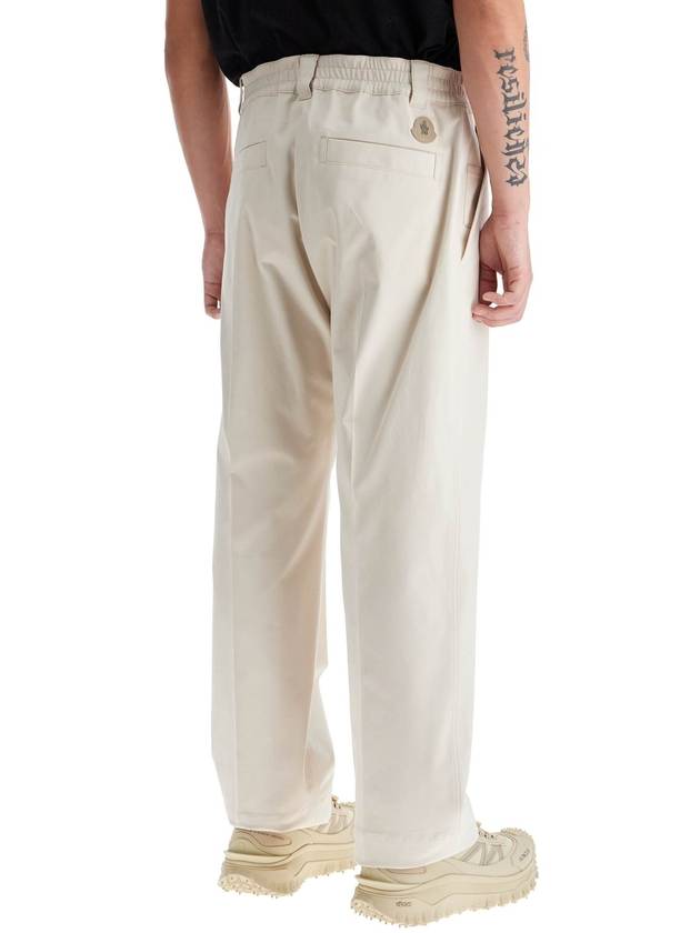 Cotton drill straight pants light beige - MONCLER - BALAAN 4