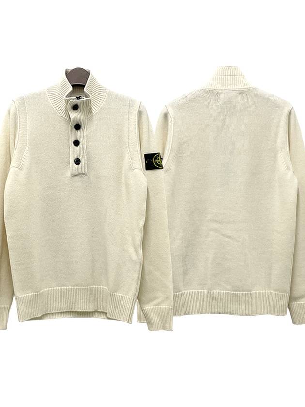 Wappen Patch Button Knit Top White - STONE ISLAND - BALAAN 2