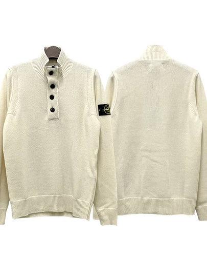 Wappen Patch Button Knit Top White - STONE ISLAND - BALAAN 2