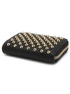 Round Zipper Spike Studs Coin Wallet Black - CHRISTIAN LOUBOUTIN - BALAAN 5