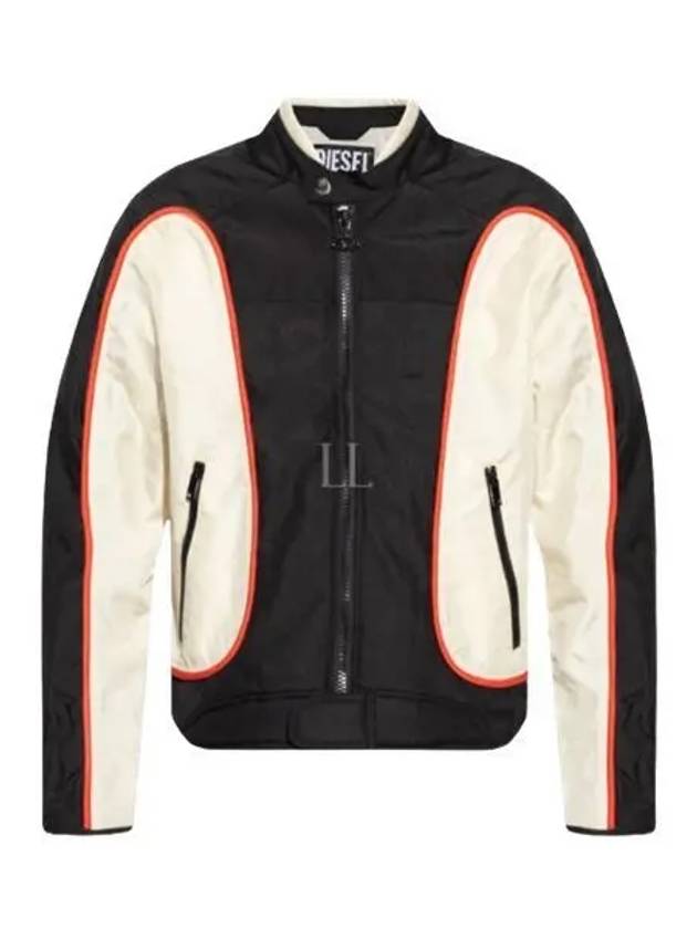 J-Blink Color Block Biker Jacket Black White - DIESEL - BALAAN 2