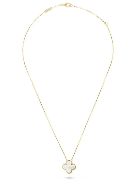 Van Cleef  Arpels Vintage Alhambra Pendant Necklace Yellow Gold White VCARA45900 - VANCLEEFARPELS - BALAAN 2