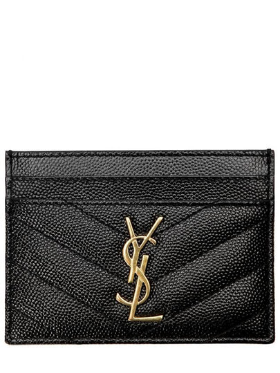 Gold Hardware Matelasse Caviar Leather Card Wallet Black - SAINT LAURENT - BALAAN 2