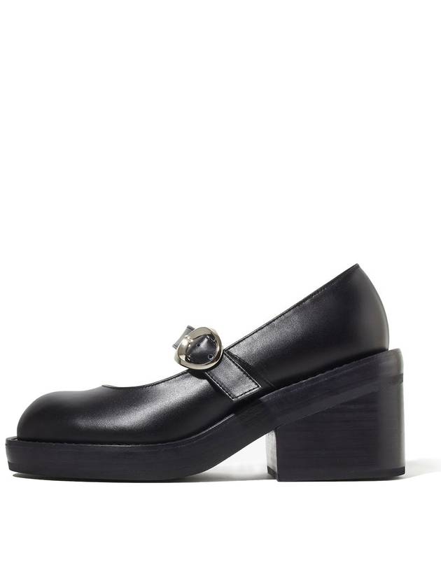 Women's Leather Platform Heel Mary Jane Black - JE LA CONNAIS - BALAAN 3