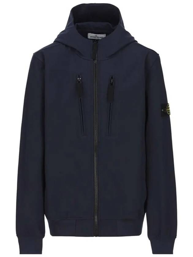 Kids Wappen Patch Soft Shell Zip Up Hoodie Navy - STONE ISLAND - BALAAN 3