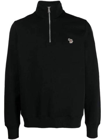 Zebra Logo Half Zip Up Sweatshirt Black - PAUL SMITH - BALAAN 1