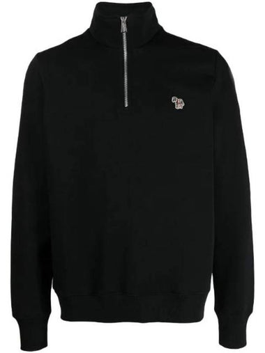 Zebra Zip Neck Sweatshirt Black - PAUL SMITH - BALAAN 1