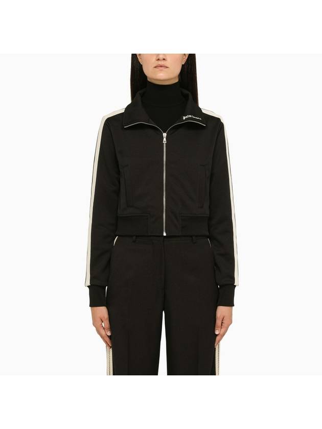 High Neck Track Jacket Black - PALM ANGELS - BALAAN 1