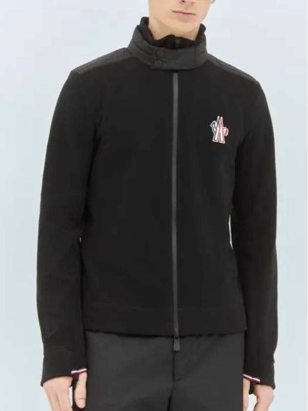 Grenoble M logo patch fleece zip up cardigan black 8G70000 80093 999 - MONCLER - BALAAN 1