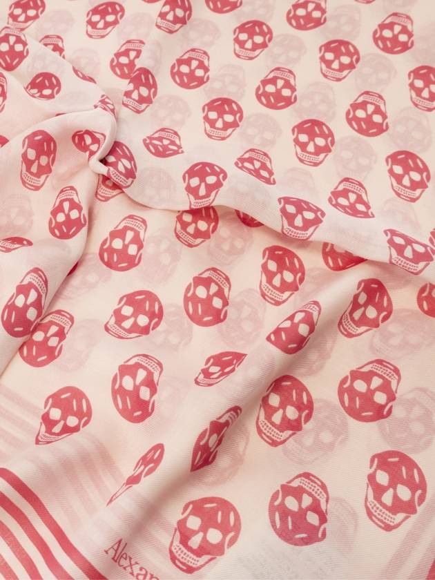 Biker Red Skull Scarf White - ALEXANDER MCQUEEN - BALAAN 3