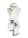 CC Logo Cashmere Silk Scarf Ivory - CHANEL - BALAAN 3